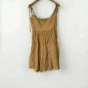 Blue Life Cami Mini Dress in Dot Size Small Mustard Yellow And White Polka Dots